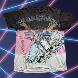 CHRISTIAN AUDIGIER graphic t-shirt y2k 2000’s Ed Hardy Von Dutch bling